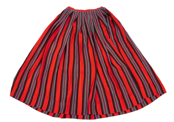 ISSEY MIYAKE Multi Stripe Print Tuck Skirt K-168185_009