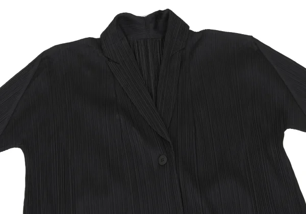 PLEATS PLEASE Poly Cotton Peak Lapel Pleated Jacket K-168190_003