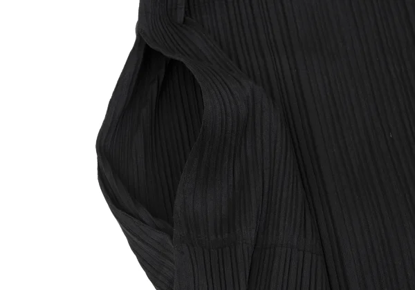 PLEATS PLEASE Poly Cotton Peak Lapel Pleated Jacket K-168190_010