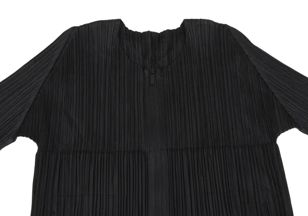 PLEATS PLEASE Pleated Collarless Double Zip Jacket K-168191_003