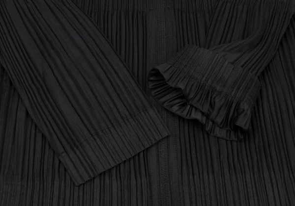 PLEATS PLEASE Pleated Collarless Double Zip Jacket K-168191_006