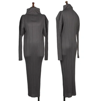 PLEATS PLEASE Pleated Turtleneck Dress