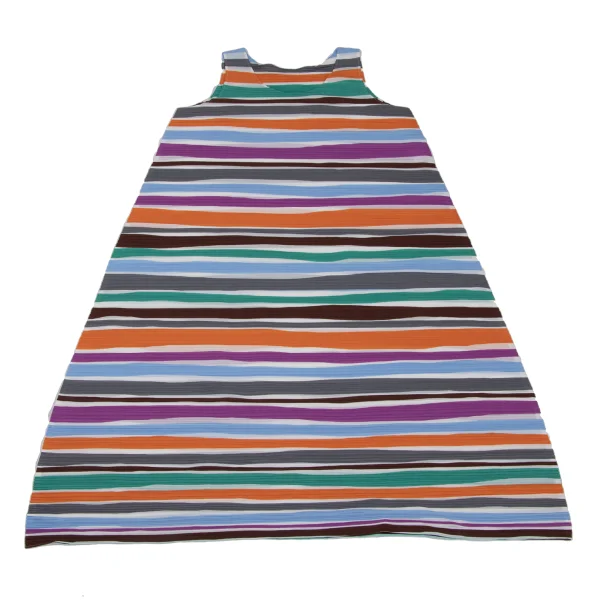 PLEATS PLEASE Colorful Stripe Pleated Sleeveless Flared Dress K-168194_002