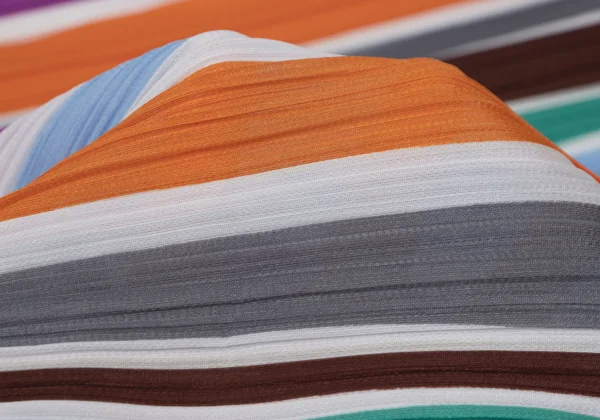 PLEATS PLEASE Colorful Stripe Pleated Sleeveless Flared Dress K-168194_010