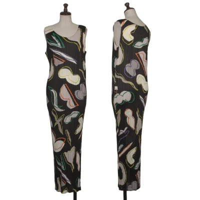 PLEATS PLEASE Print Sleeveless Pleated Dress