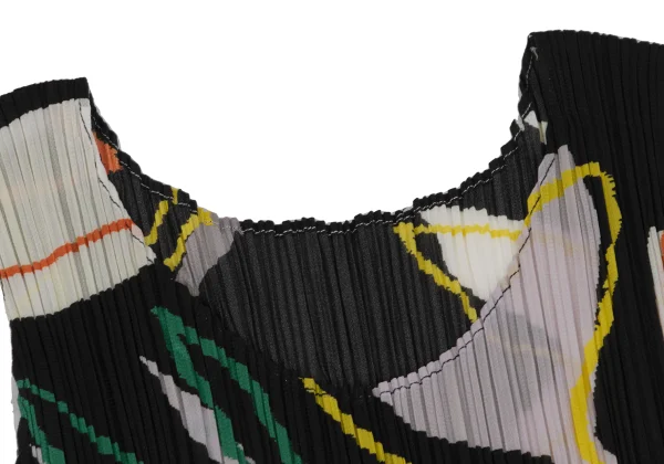 PLEATS PLEASE Print Sleeveless Pleated Dress K-168195_004