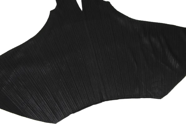 PLEATS PLEASE Foil Print V Neck Sleeveless Flare Pleated Dress K-168197_005