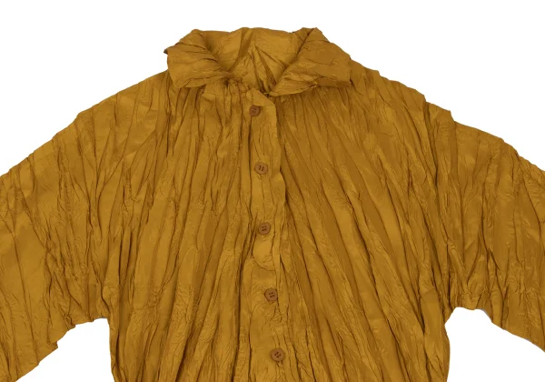 PLEATS PLEASE Shiny Wrinkle Pleated Dolman Sleeve Shirt K-168198_003
