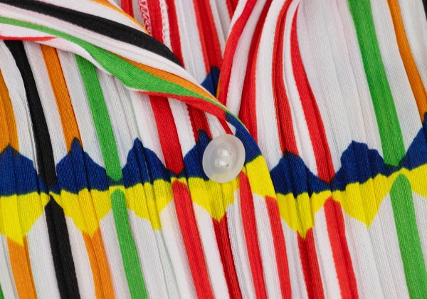 PLEATS PLEASE Geometric Stripe Pleated Blouse K-168199_004