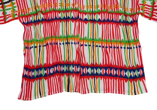 PLEATS PLEASE Geometric Stripe Pleated Blouse K-168199_006