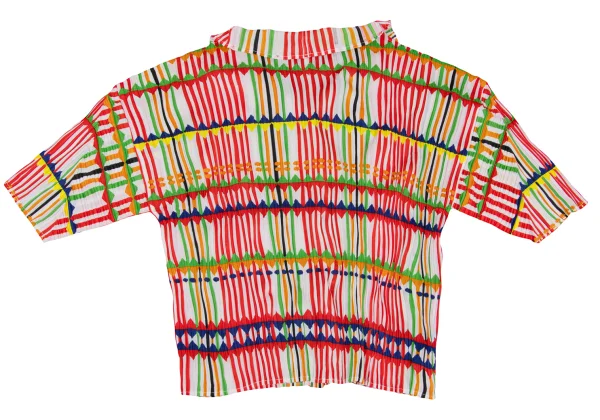 PLEATS PLEASE Geometric Stripe Pleated Blouse K-168199_008