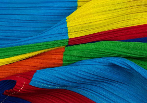 PLEATS PLEASE Colorful Panel Print Layered Pleated Cardigan K-168202_012