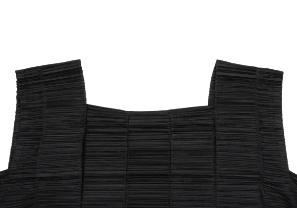 PLEATS PLEASE Pleated Tuck Design Square Neck Sleeveless Top K-168204_003