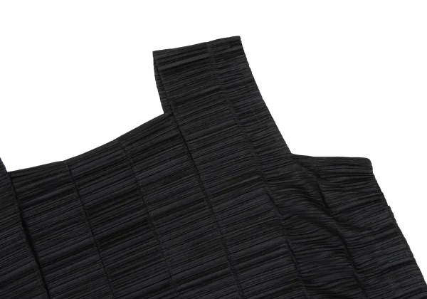 PLEATS PLEASE Pleated Tuck Design Square Neck Sleeveless Top K-168204_004
