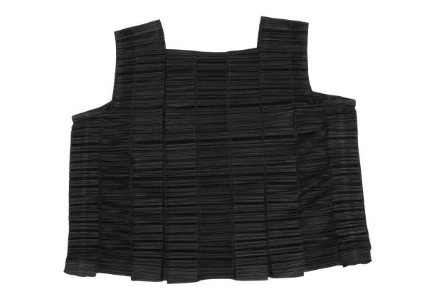 PLEATS PLEASE Pleated Tuck Design Square Neck Sleeveless Top K-168204_007