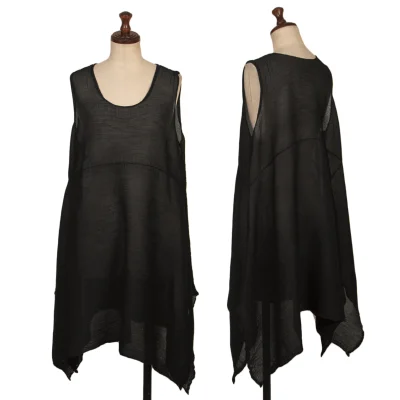 ISSEY MIYAKE me Crepe Pleated Sleeveless Flare Tunic