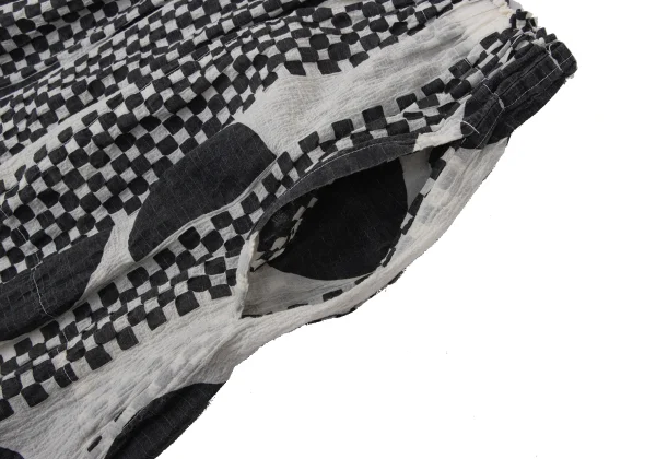 ISSEY MIYAKE me Cotton Blend Wrinkled Dot Checker Print Skirt K-168217_005