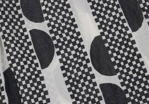 ISSEY MIYAKE me Cotton Blend Wrinkled Dot Checker Print Skirt K-168217_010