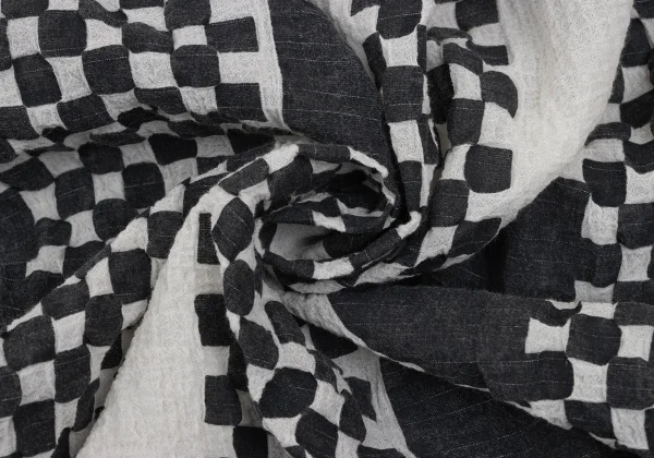 ISSEY MIYAKE me Cotton Blend Wrinkled Dot Checker Print Skirt K-168217_012