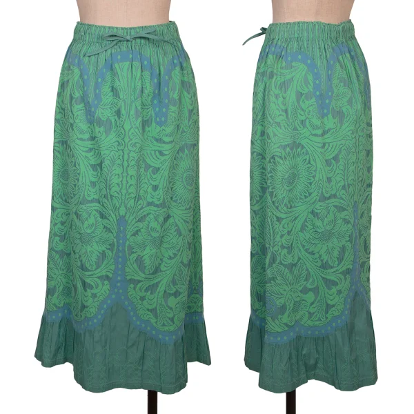 イッセイミヤケ ハートISSEY MIYAKE HaaT ボタニカルジャガードスカート 緑他2