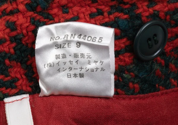 ISSEY MIYAKE I.S. Leather Knee Patch Check Wool Shorts K-168219_013