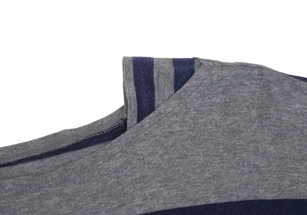 zucca Stripe Switching Cotton Square Top K-168222_006