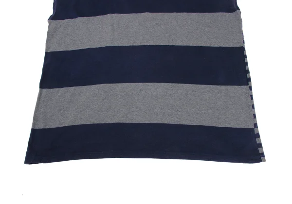 zucca Stripe Switching Cotton Square Top K-168222_008