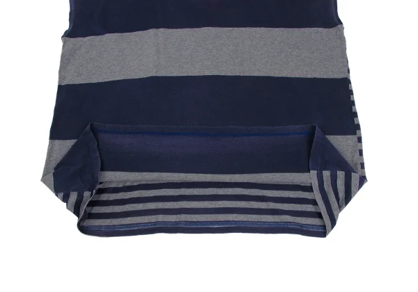 zucca Stripe Switching Cotton Square Top K-168222_009