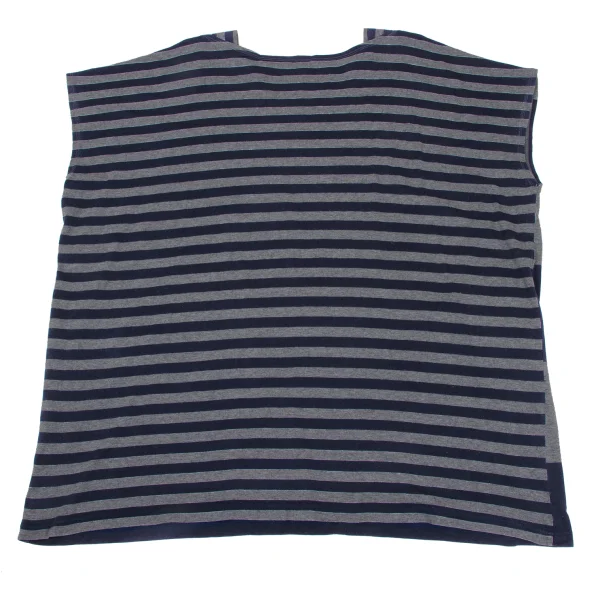 zucca Stripe Switching Cotton Square Top K-168222_010