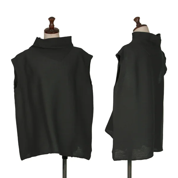 プランテーションPlantation コットンシワプリーツハイネックノースリーブ グレーM