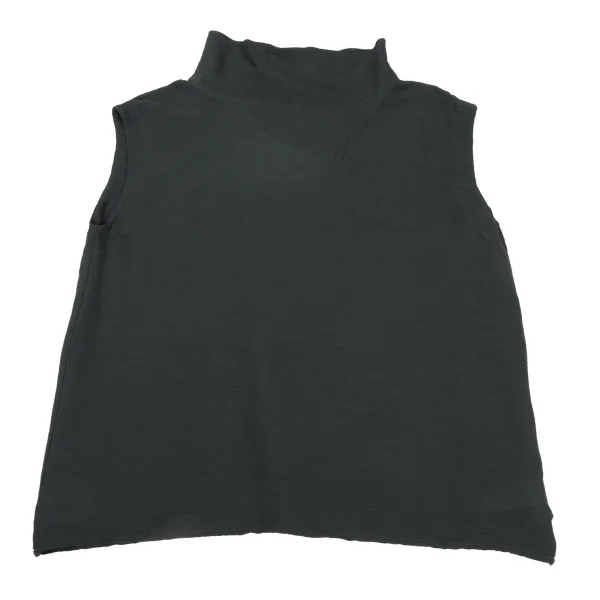 Plantation Wrinkle Pleated Turtleneck Sleeveless Top K-168227_002