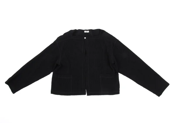 Plantation Wool Blend Wrinkle Pleated Square Neck 1B Cardigan K-168229_002