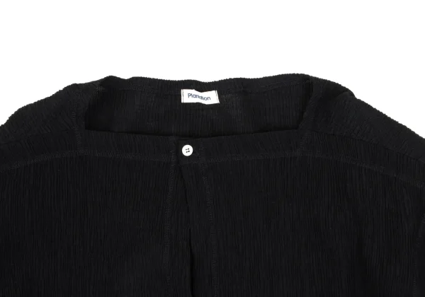Plantation Wool Blend Wrinkle Pleated Square Neck 1B Cardigan K-168229_003