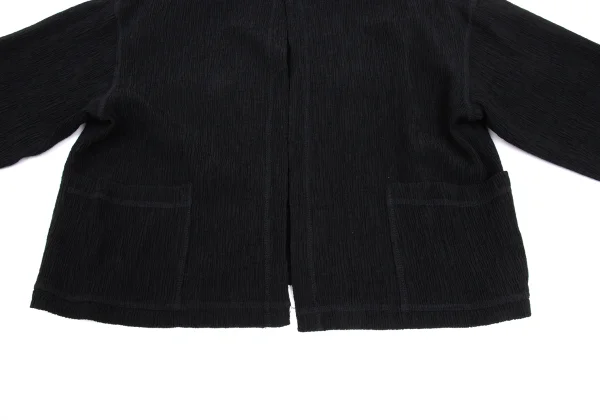 Plantation Wool Blend Wrinkle Pleated Square Neck 1B Cardigan K-168229_007