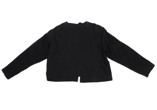 Plantation Wool Blend Wrinkle Pleated Square Neck 1B Cardigan K-168229_010