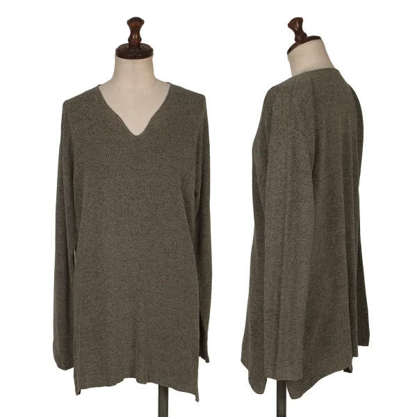 ヨーガンレールJURGEN LEHL シルクコットンVネックニット ベージュM