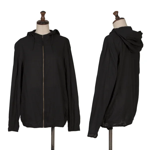 ヨーガンレール ババグーリJURGEN LEHL Babaghuri シアーコットンフーデッドジップジャケット 黒M位