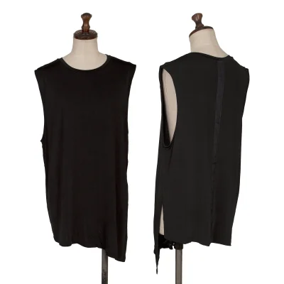 Acne Studios Rayon Blend Back Logo Tape Stretch Sleeveless Top