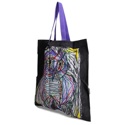 ISSEY MIYAKE me Owl Drawing Printed Pleats Tote Bag
