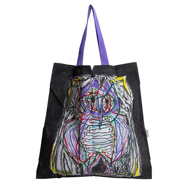 ISSEY MIYAKE me Owl Drawing Printed Pleats Tote Bag K-168241_002