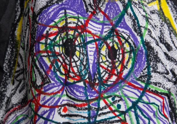 ISSEY MIYAKE me Owl Drawing Printed Pleats Tote Bag K-168241_003