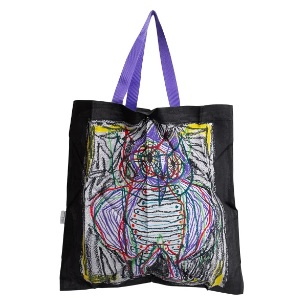 ISSEY MIYAKE me Owl Drawing Printed Pleats Tote Bag K-168241_005