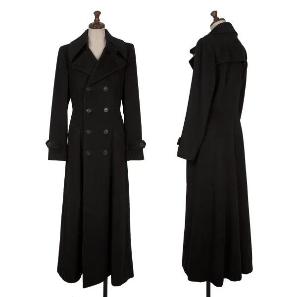 Jean Paul GAULTIER FEMME Angora Wool Double Long Coat Black 40 K-168242_001