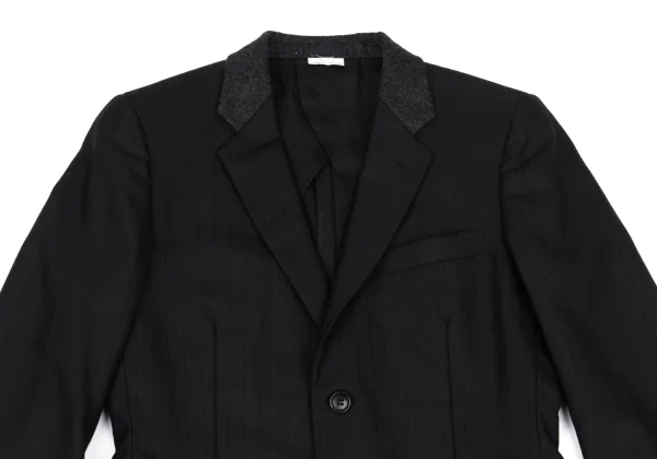 COMME des GARCONS HOMME PLUS Wool Blend Switching Stripe Jacket K-168244_002