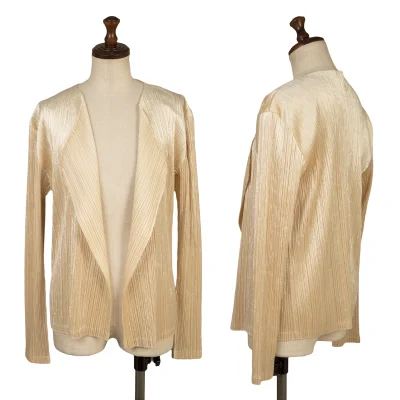 PLEATS PLEASE Velour Pleats Cardigan