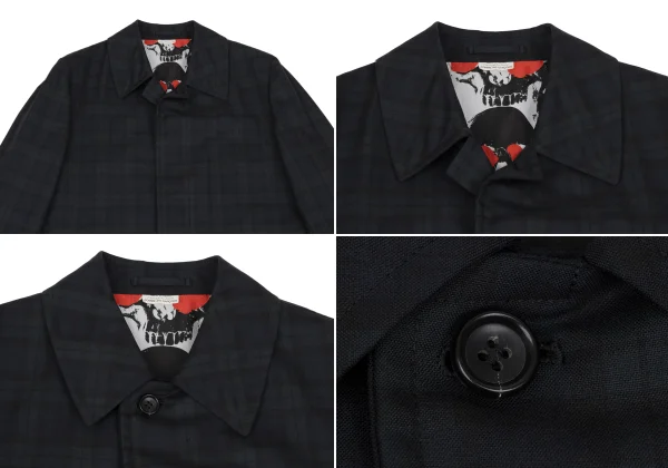 COMME des GARCONS HOMME PLUS Skull Print Check Wool Jacket K-168257_002