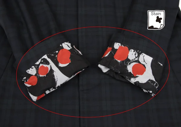 COMME des GARCONS HOMME PLUS Skull Print Check Wool Jacket K-168257_006