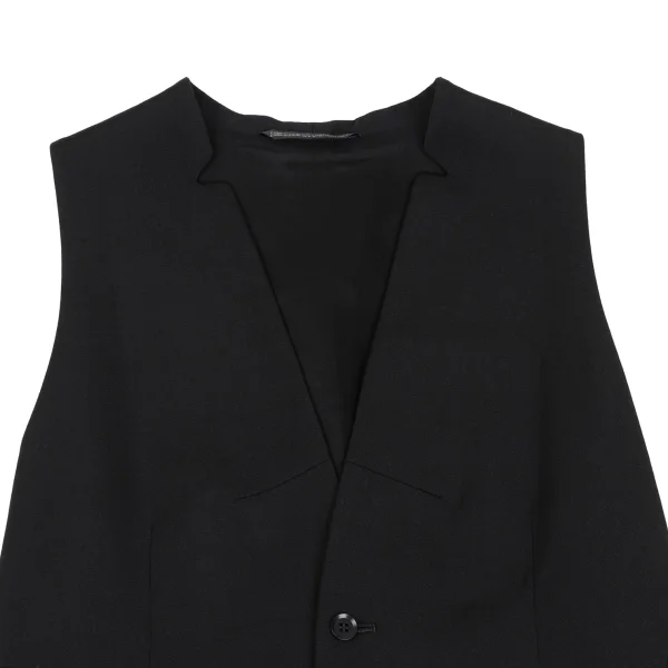 Yohji Yamamoto NOIR　Wool Gabardine Neck Notch Gilet Vest K-168260_003