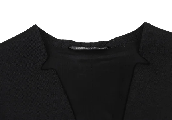 Yohji Yamamoto NOIR　Wool Gabardine Neck Notch Gilet Vest K-168260_004
