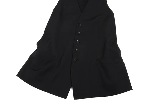 Yohji Yamamoto NOIR　Wool Gabardine Neck Notch Gilet Vest K-168260_007
